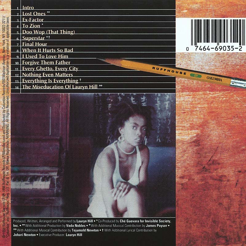 The Miseducation of Lauryn Hill back cover